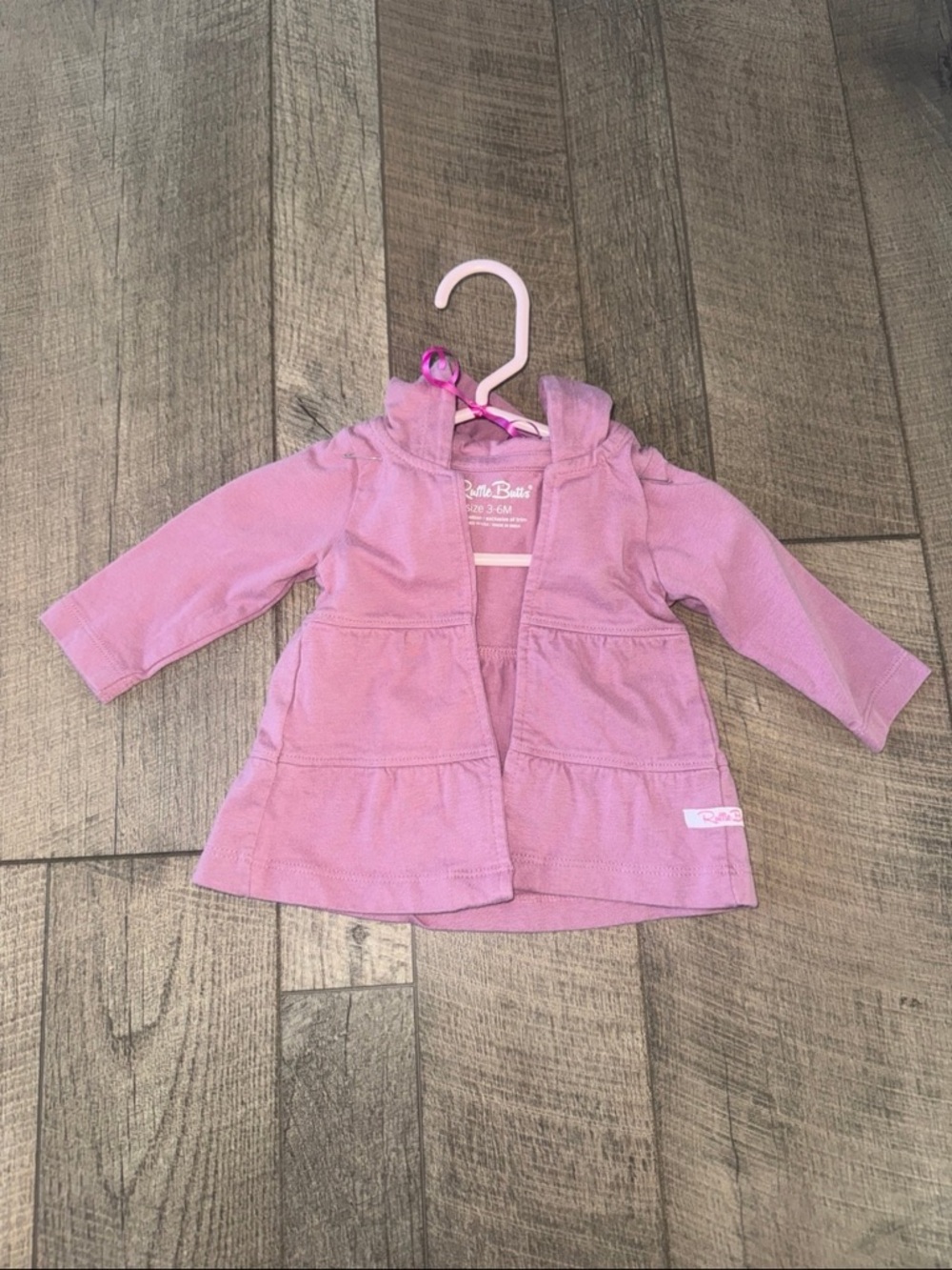 RuffleButts Pink Cardigan (3-6M)